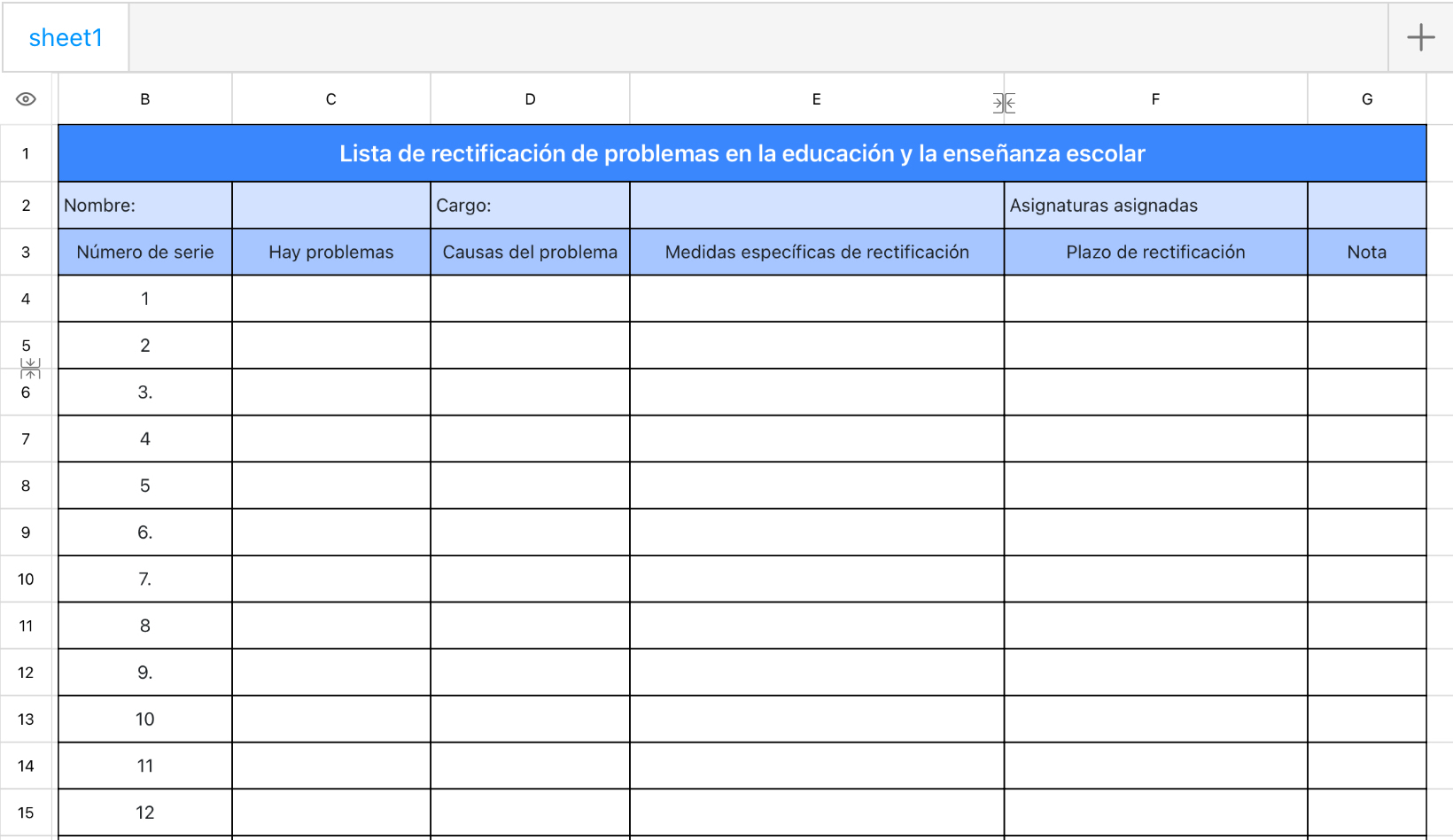 Lista de rectificación de problemas docentes